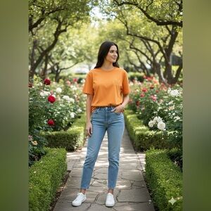 D&G Women's Tee in Vibrant Orange